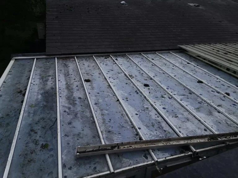 Before: a dirty, moss-covered conservatory roof